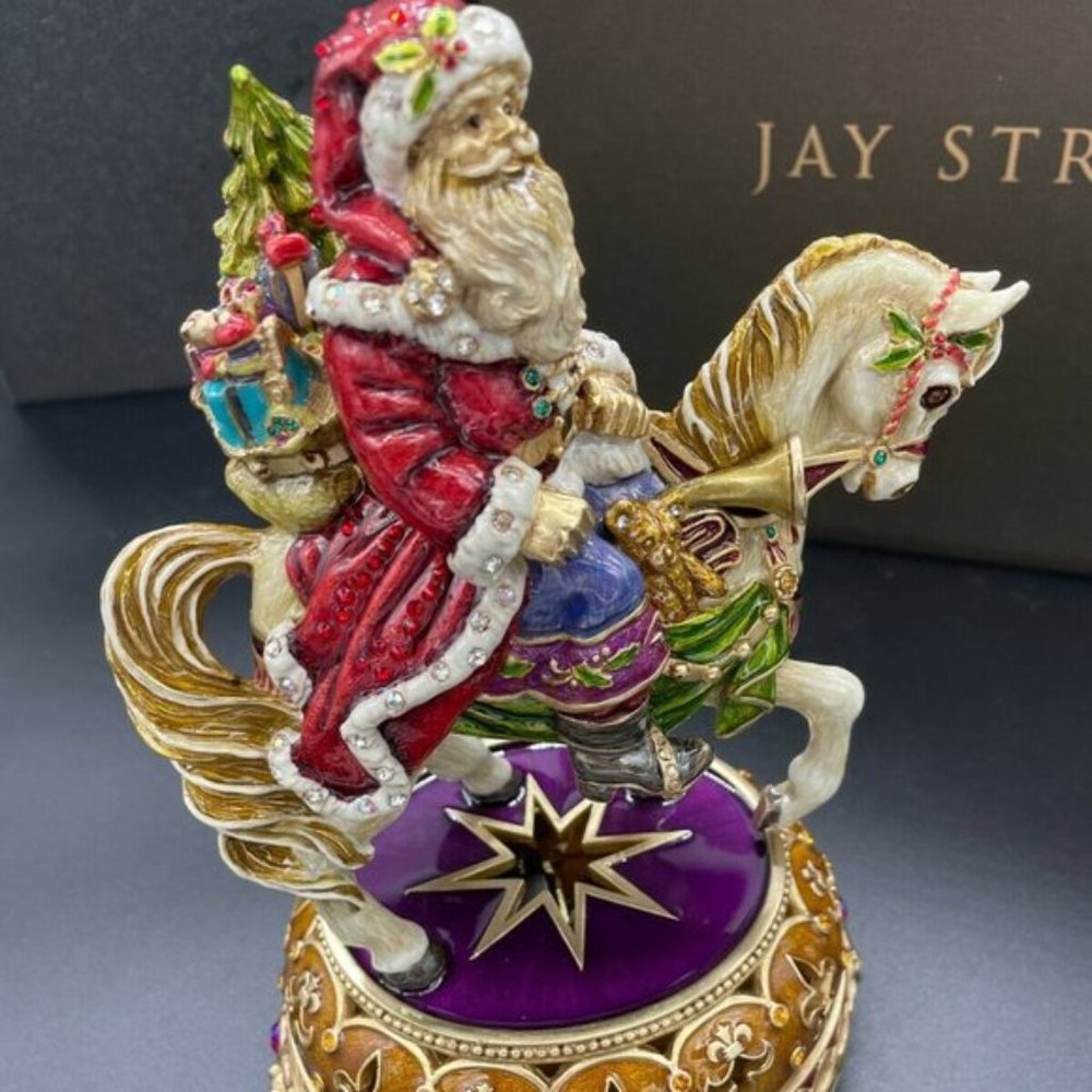 Jay Strongwater Equestrian Santa Musical Figurine